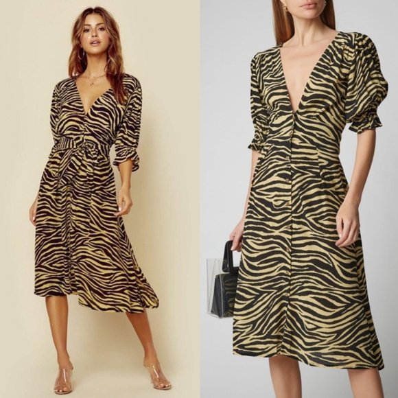Faithfull the Brand Dresses & Skirts - Faithfull The Brand Rafa Midi Dress Amaia Zebra